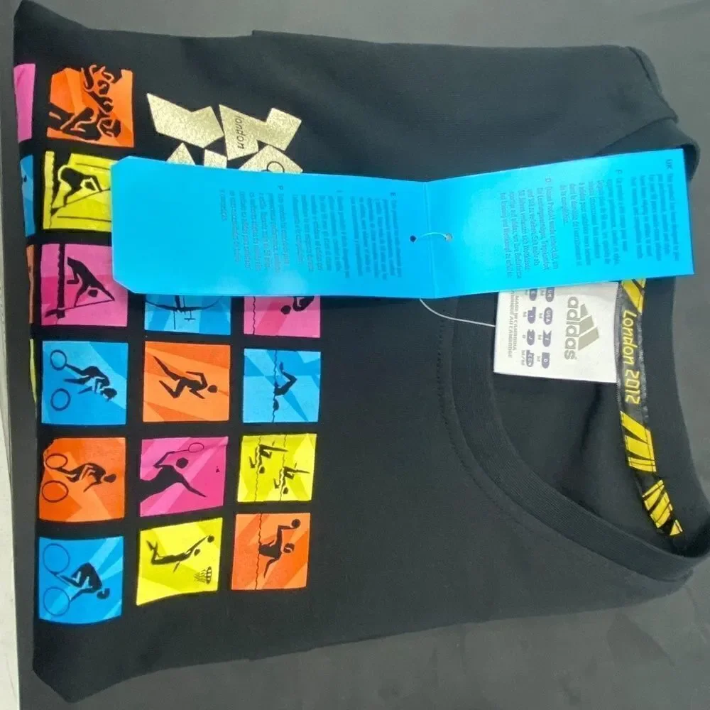 2012 LONDON OLYMPICS OFFICIAL SHIRT ADIDAS®  MENS MEDIUM - BLACK